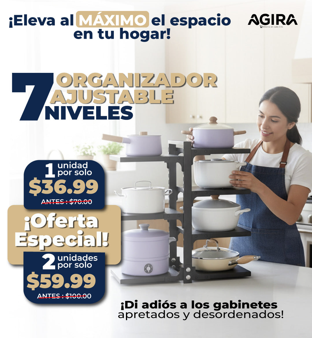 Organizador ajustable de 7 niveles